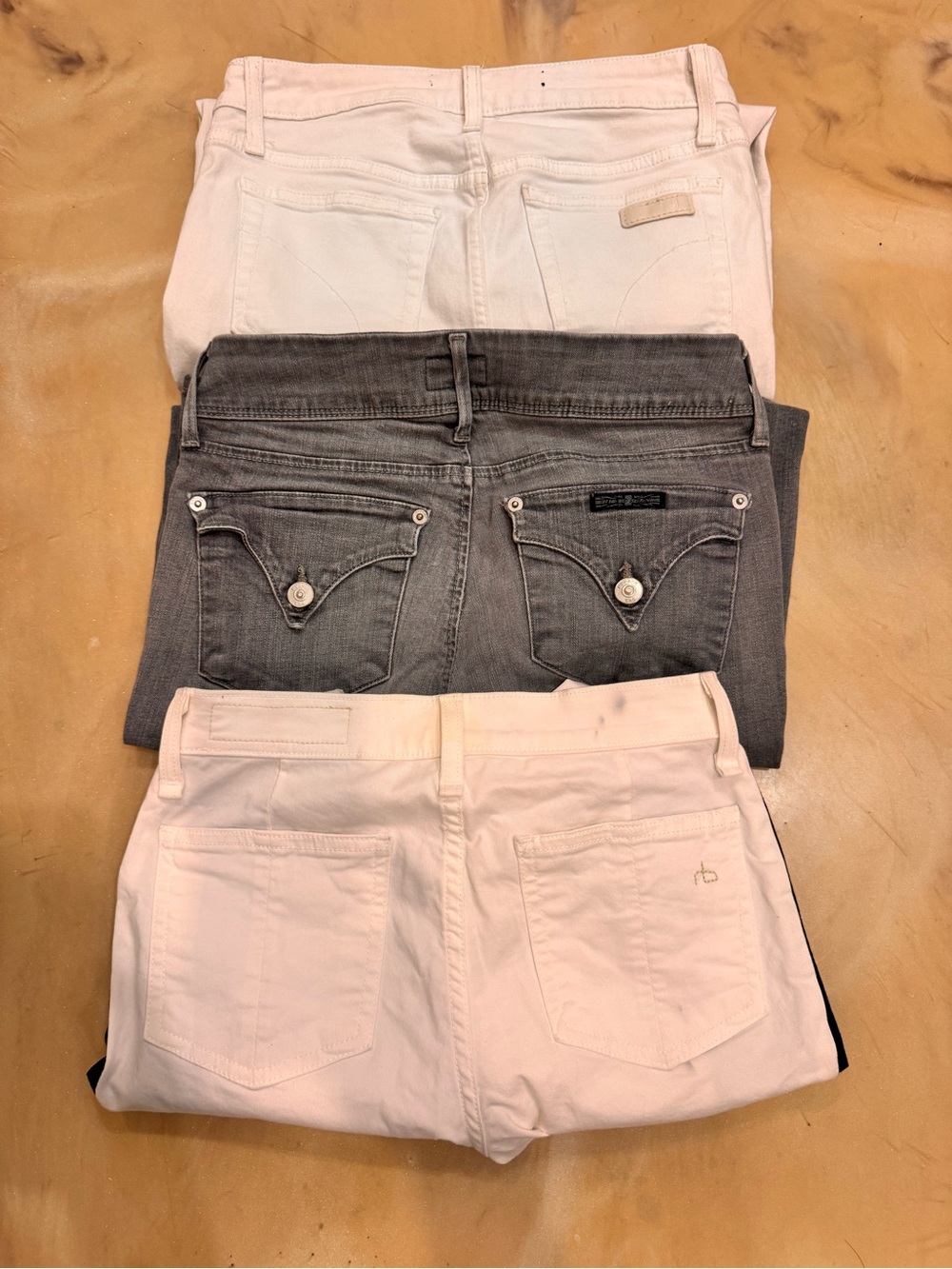 Women’s Designer Jeans - Gray and White - 3 Pair